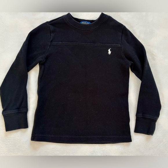 Polo Ralph Lauren Other - Polo Ralph Lauren Boys Black Waffle Knit Thermal Shirt 4/4T